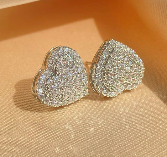 Heart Shaped Rhinestone Studs