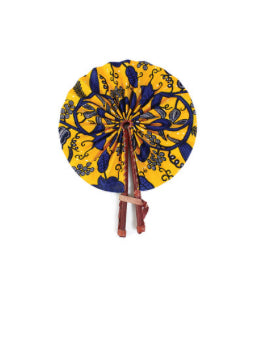 Gold and Blue Handmade Fan