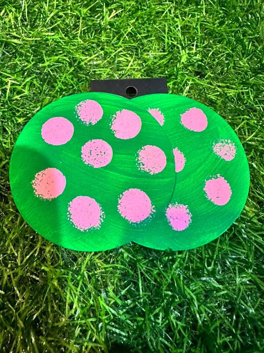Pink/Green Polka Dot Wooden
