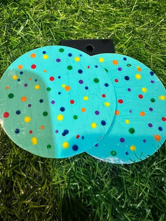 Teal Polka Dot Wooden
