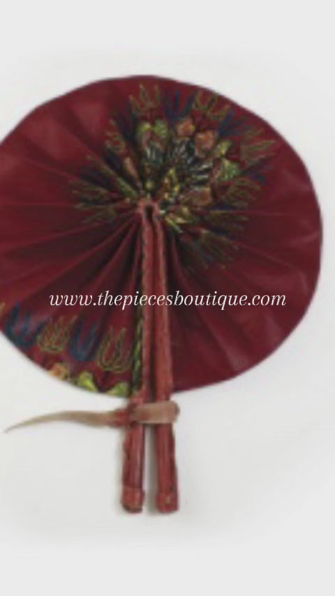 Burgundy Handmade Fan